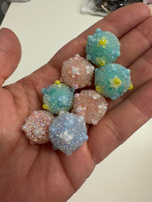 Bubbly Flower Beads - 4 pack