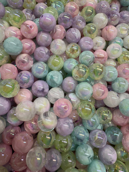 Cloudy 16mm acrylic beads (20 count)