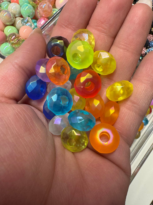 Vibrant Jewel Toned Faceted Spacers - 20 Pack