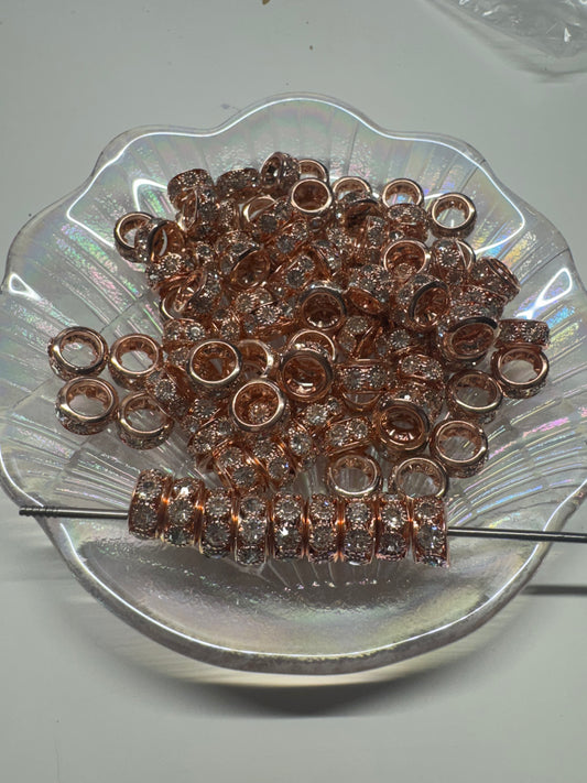 Thick rhinestone spacers (10pcs)