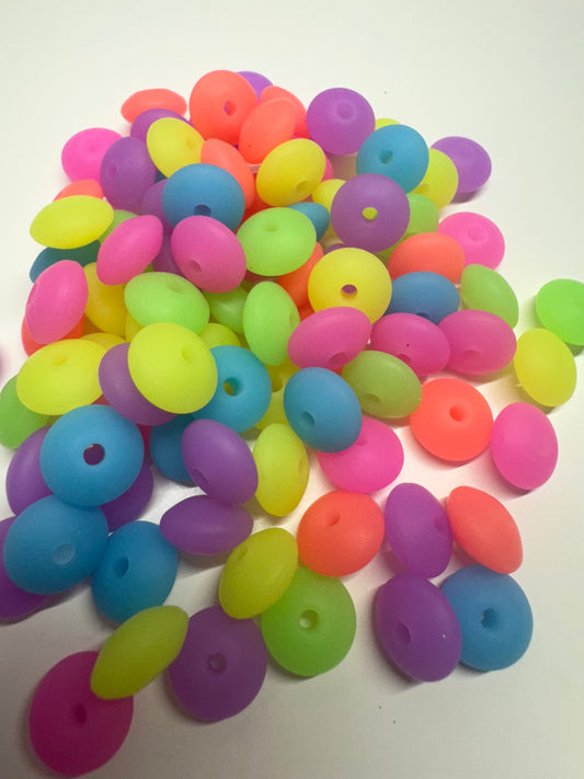 Glow in the Dark lentil silicone spacers (30pcs)