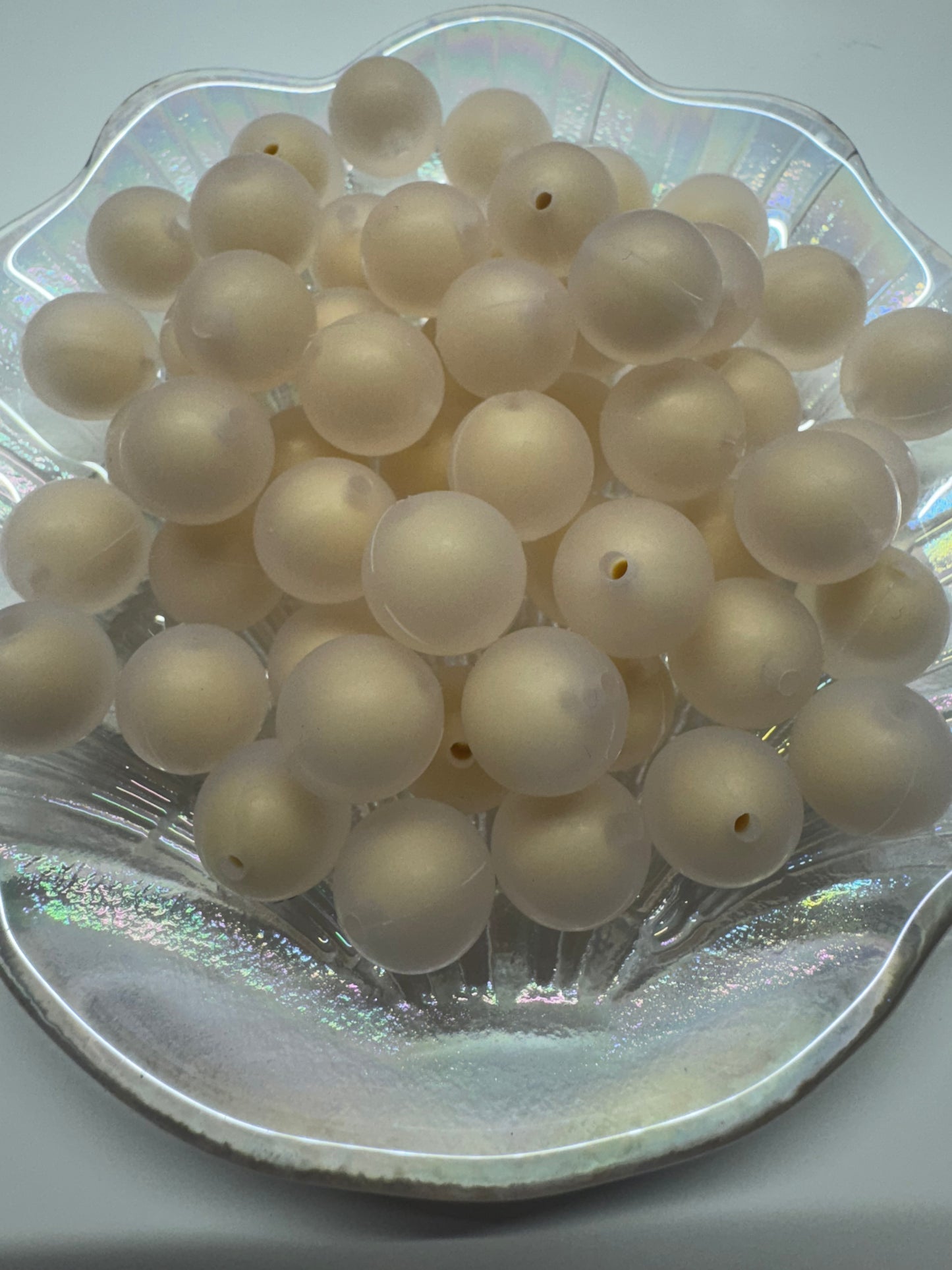 Frosted double layer silicone beads 15mm (1pc)