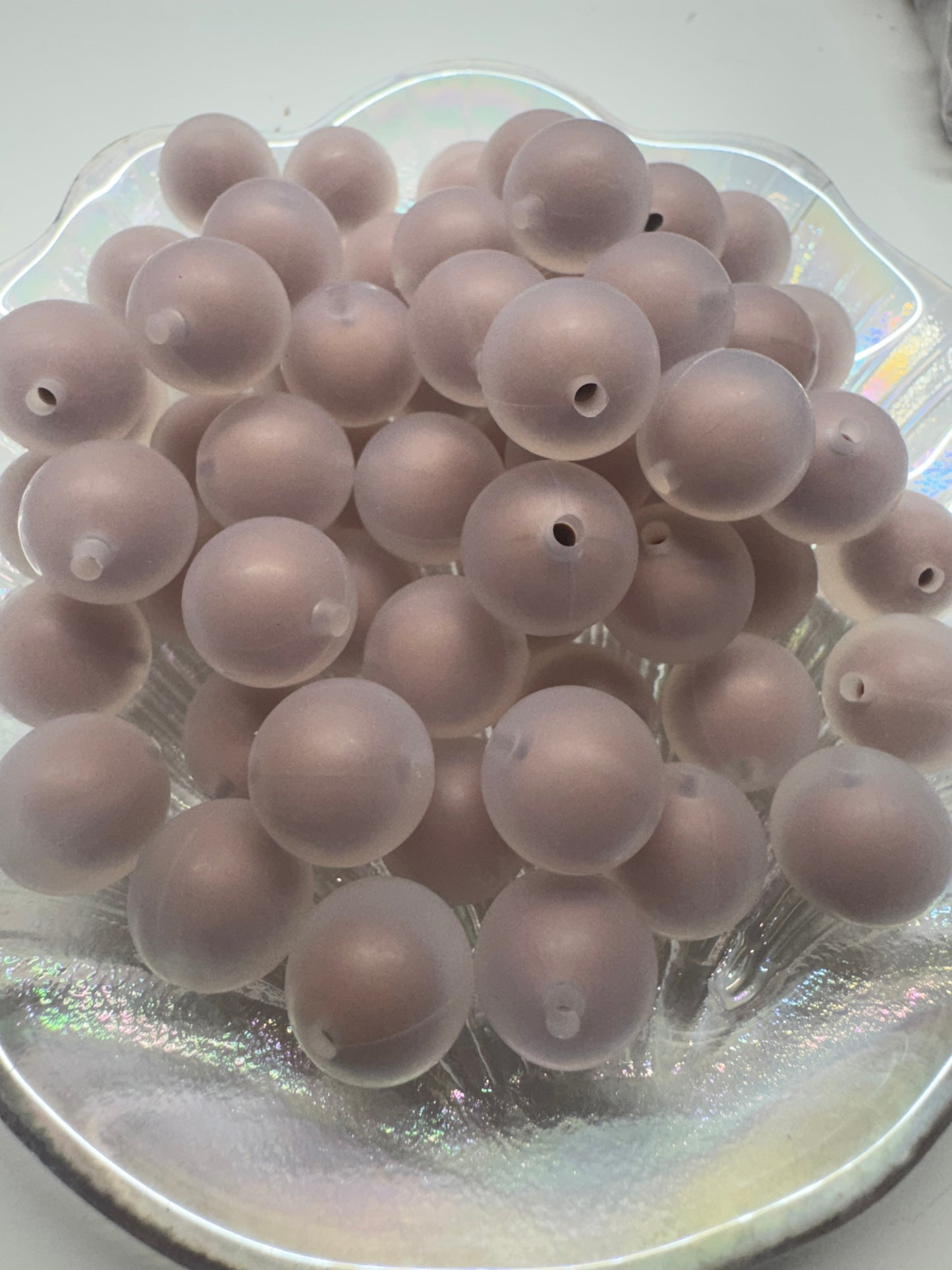 Frosted double layer silicone beads 15mm (1pc)
