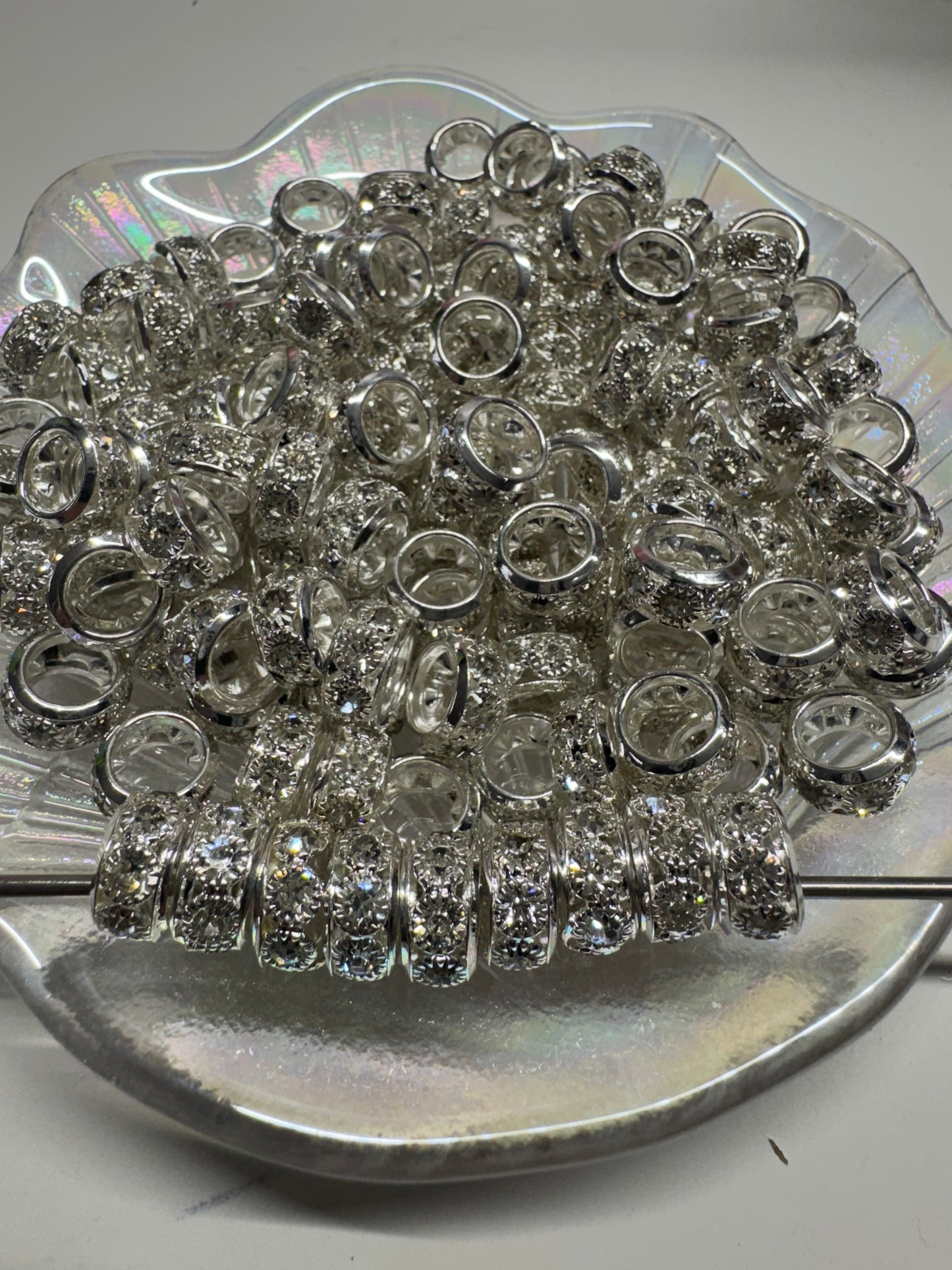 Rhinestone spacers 12mm (10pcs)