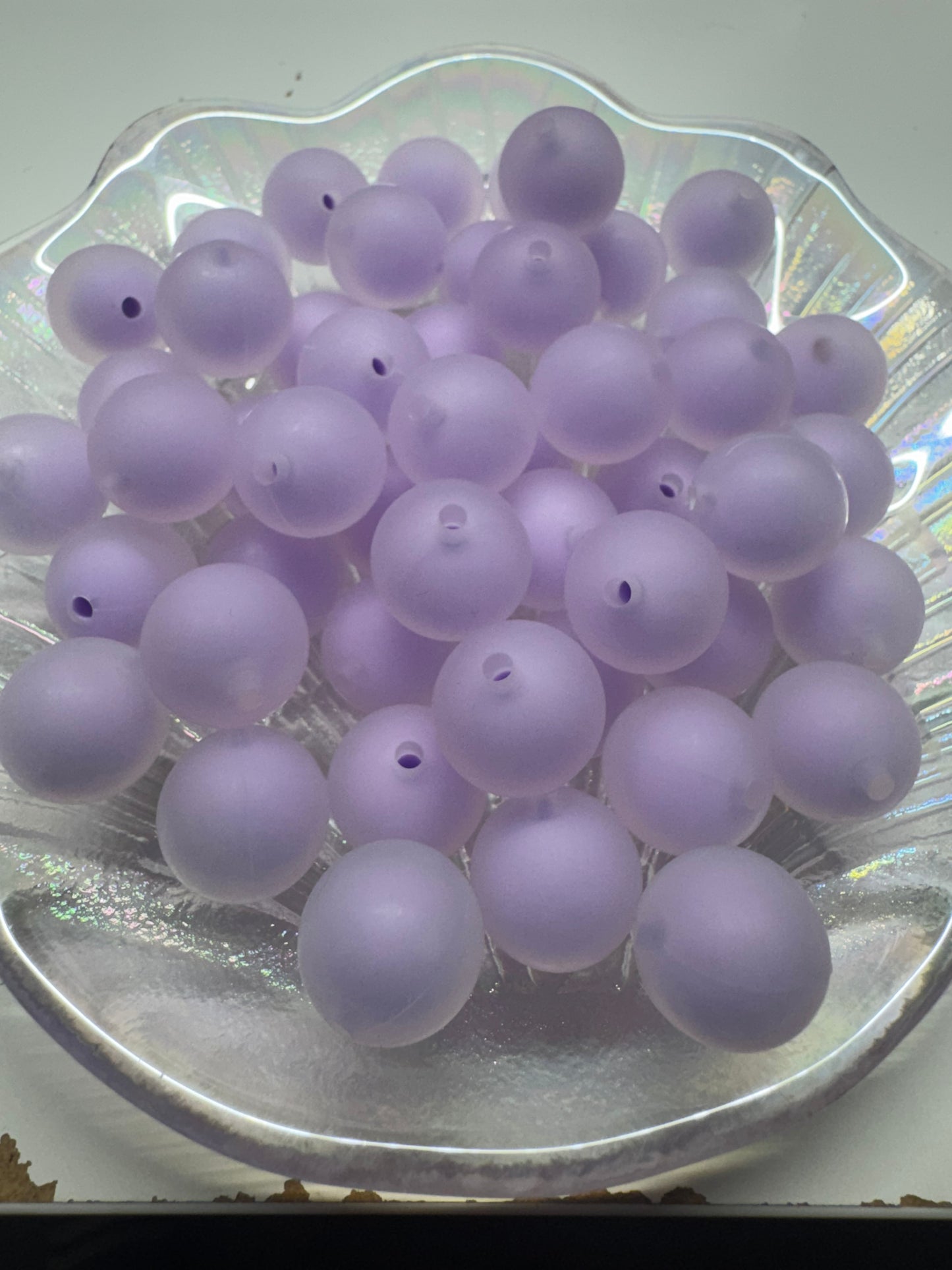 Frosted double layer silicone beads 15mm (1pc)