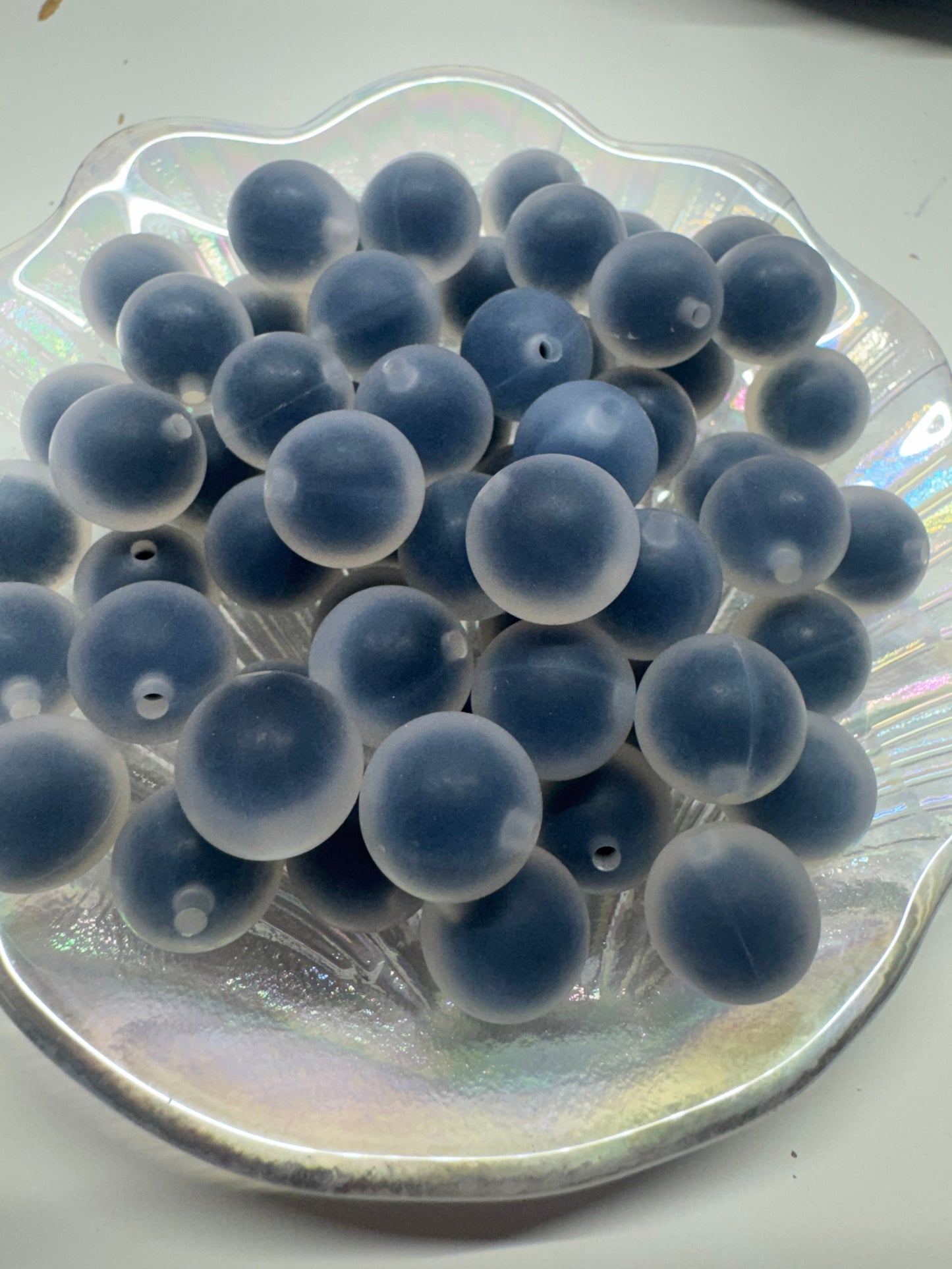 Frosted double layer silicone beads 15mm (1pc)