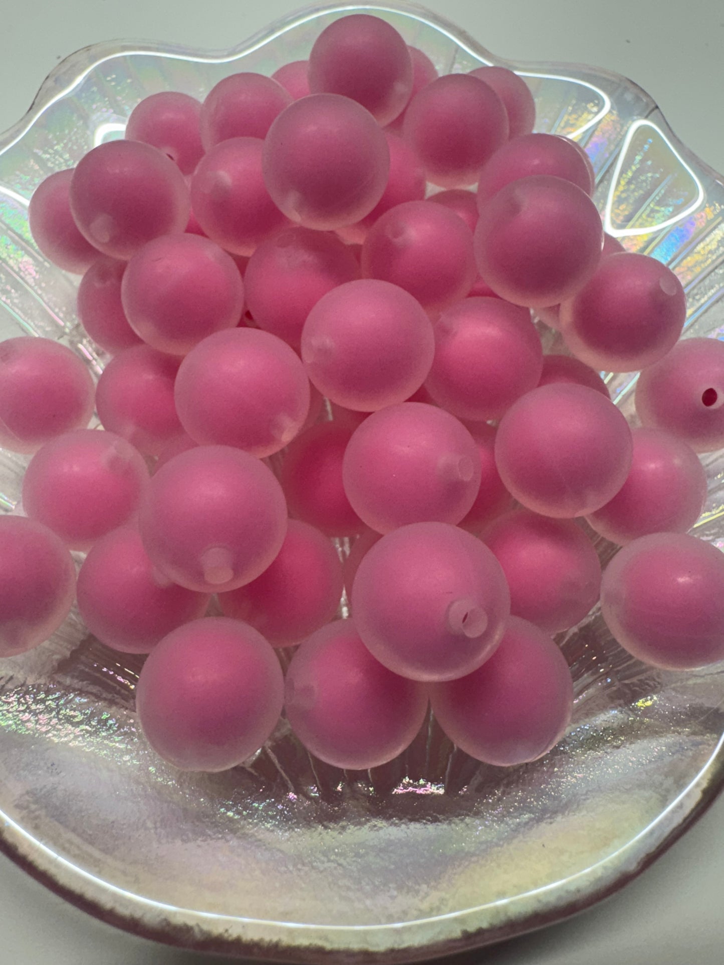 Frosted double layer silicone beads 15mm (1pc)