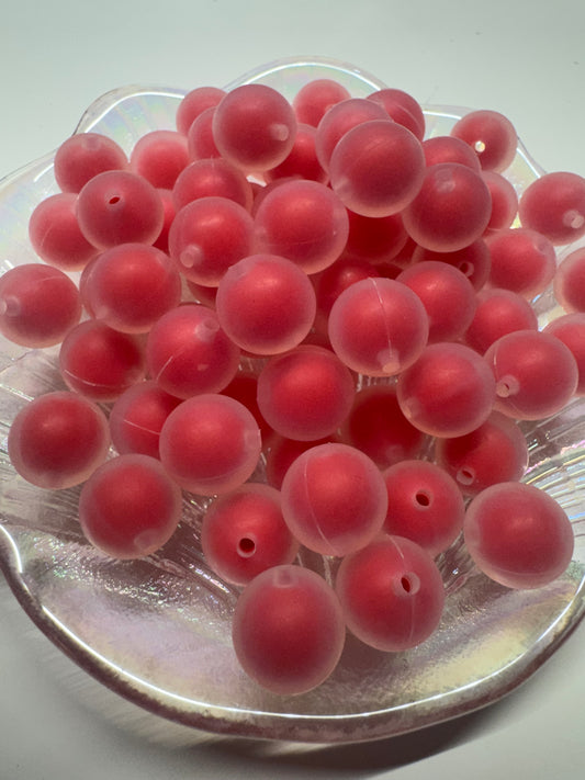 Frosted double layer silicone beads 15mm (1pc)