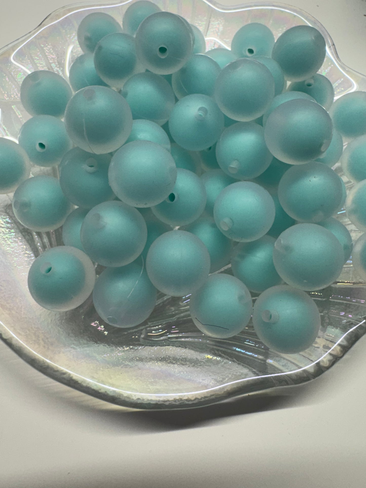 Frosted double layer silicone beads 15mm (1pc)